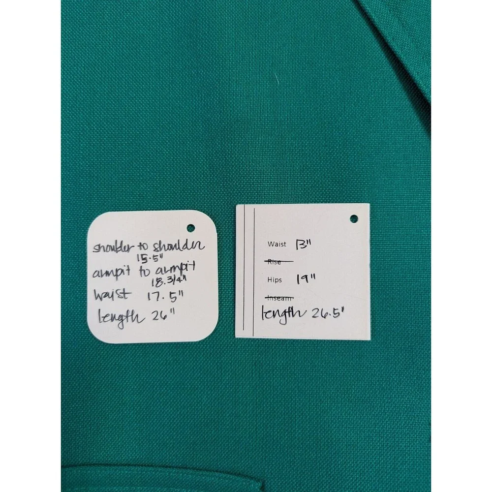 Vintage Christian Dior Womens Skirt Suit Kelly Green Petites 6 Blazer 10 Skirt
